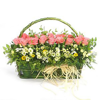 korpica šarenog cveća srednje veličine